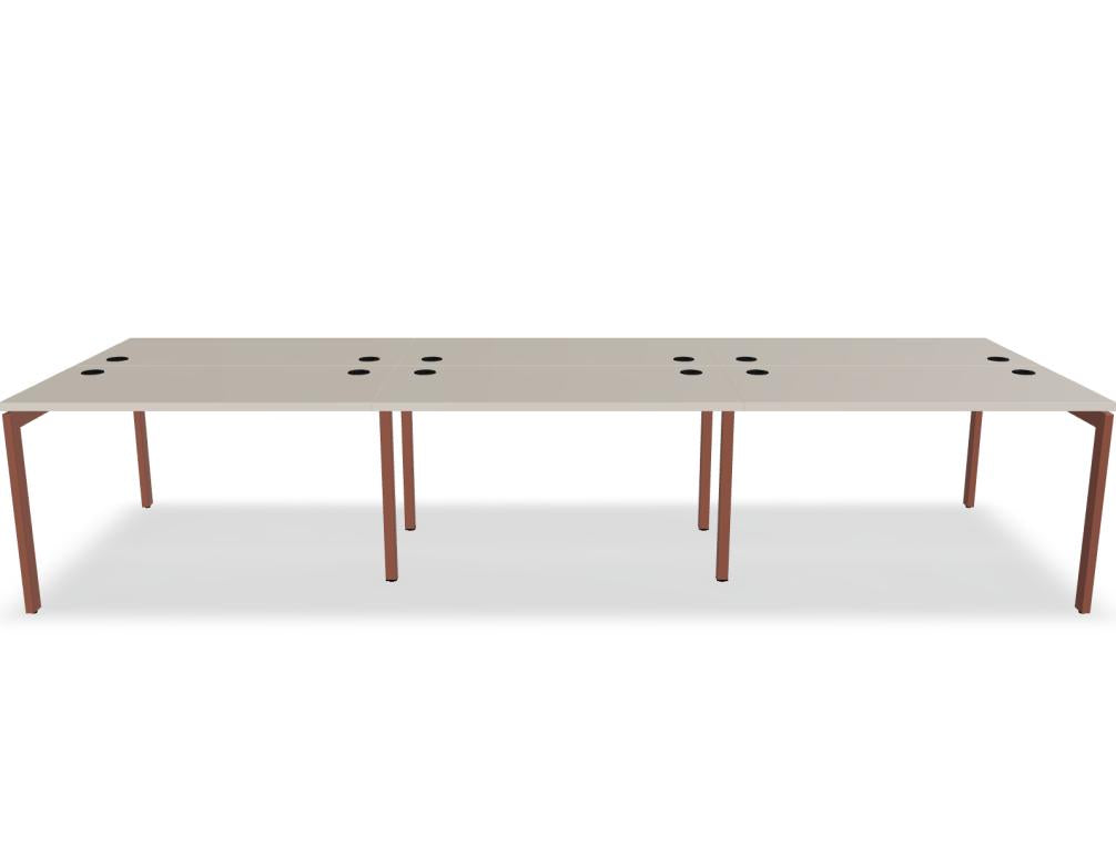 Ogi U Bench BOU52E3 - Doppelschreibtisch in Honigeiche präsentiert im Onlineshop von KAQTU Design AG. Schreibtisch ist von Mdd