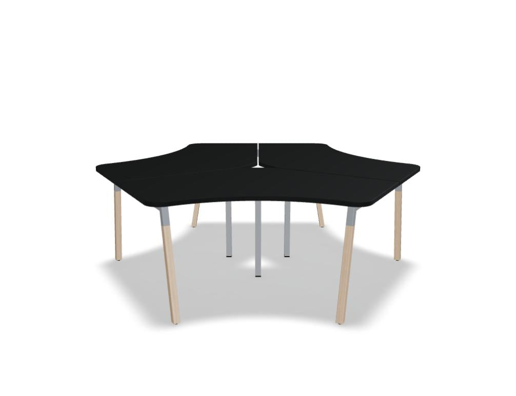 Ogi W BOWZ57 - 3 Personen Team-Schreibtisch in Honigeiche präsentiert im Onlineshop von KAQTU Design AG. Schreibtisch ist von Mdd