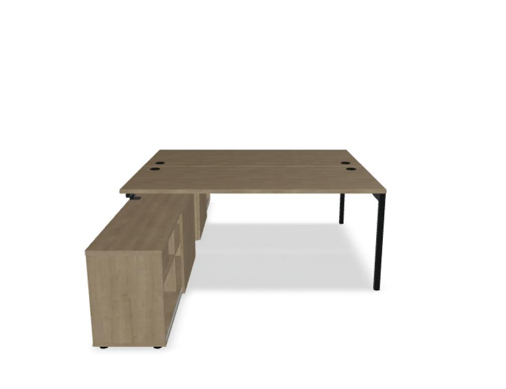 Ogi Y Bench BOYL41 - Doppelschreibtisch in Honigeiche präsentiert im Onlineshop von KAQTU Design AG. Schreibtisch ist von Mdd