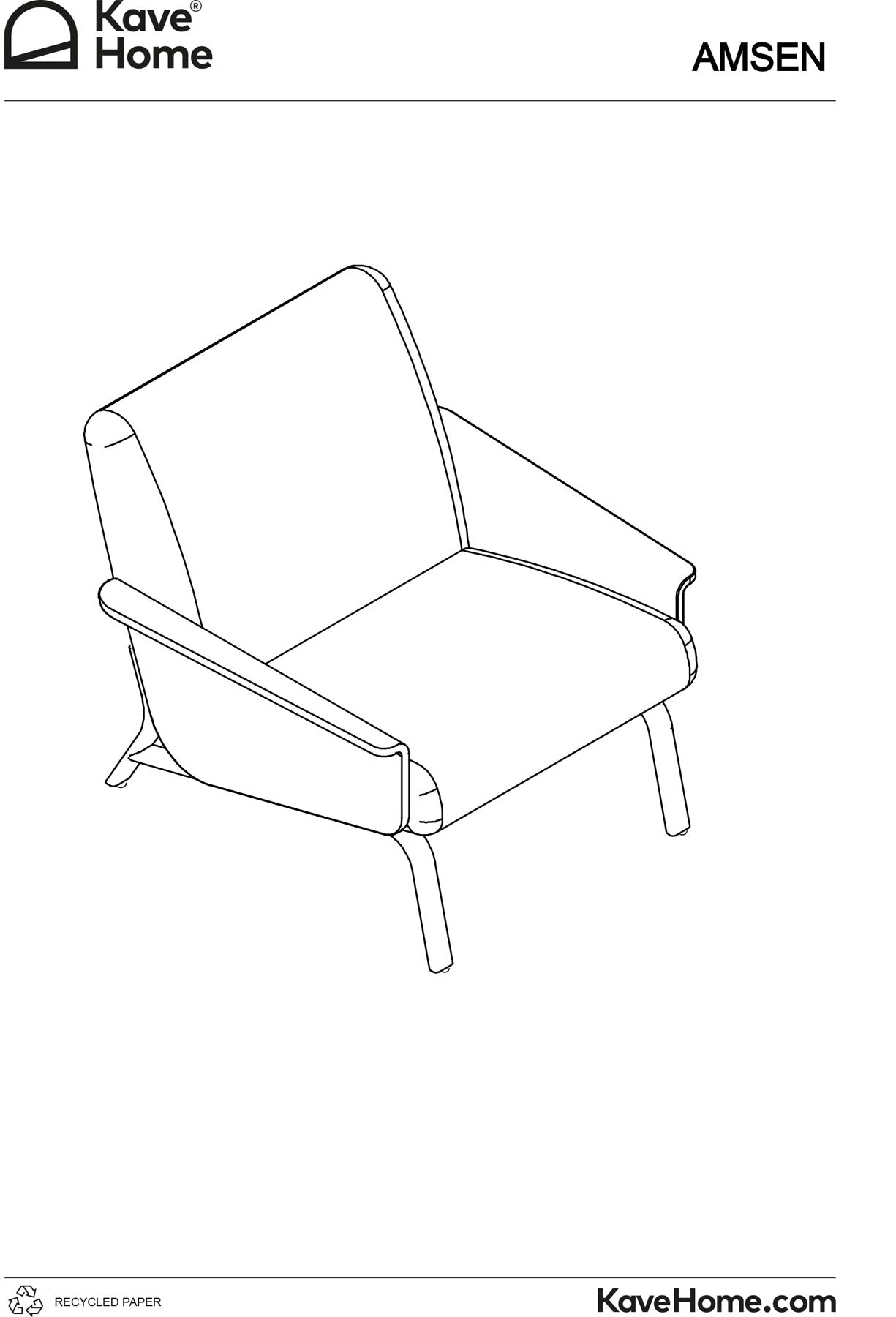 Sessel Amsen in Hellbraun aus Nussbaumsperrholz und Beinen aus em gebürsteten Edelstahl in Hellbraun präsentiert im Onlineshop von KAQTU Design AG. Sessel ist von Kave Home