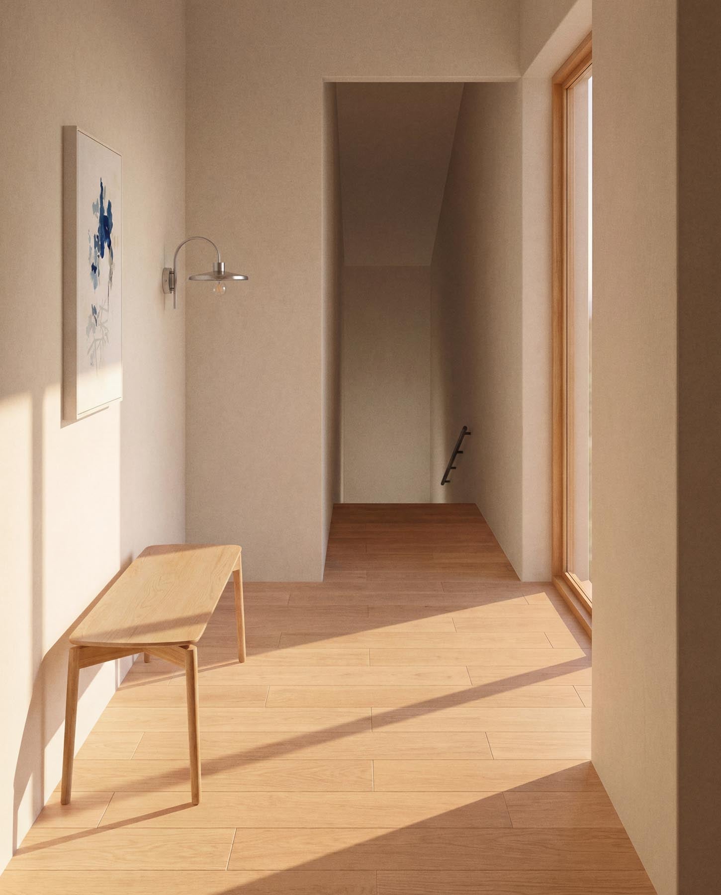 Bank Evera aus Eichenfurnier mit naturfarbenem Finish, 122 cm in Beige präsentiert im Onlineshop von KAQTU Design AG. Sitzbank ist von Kave Home