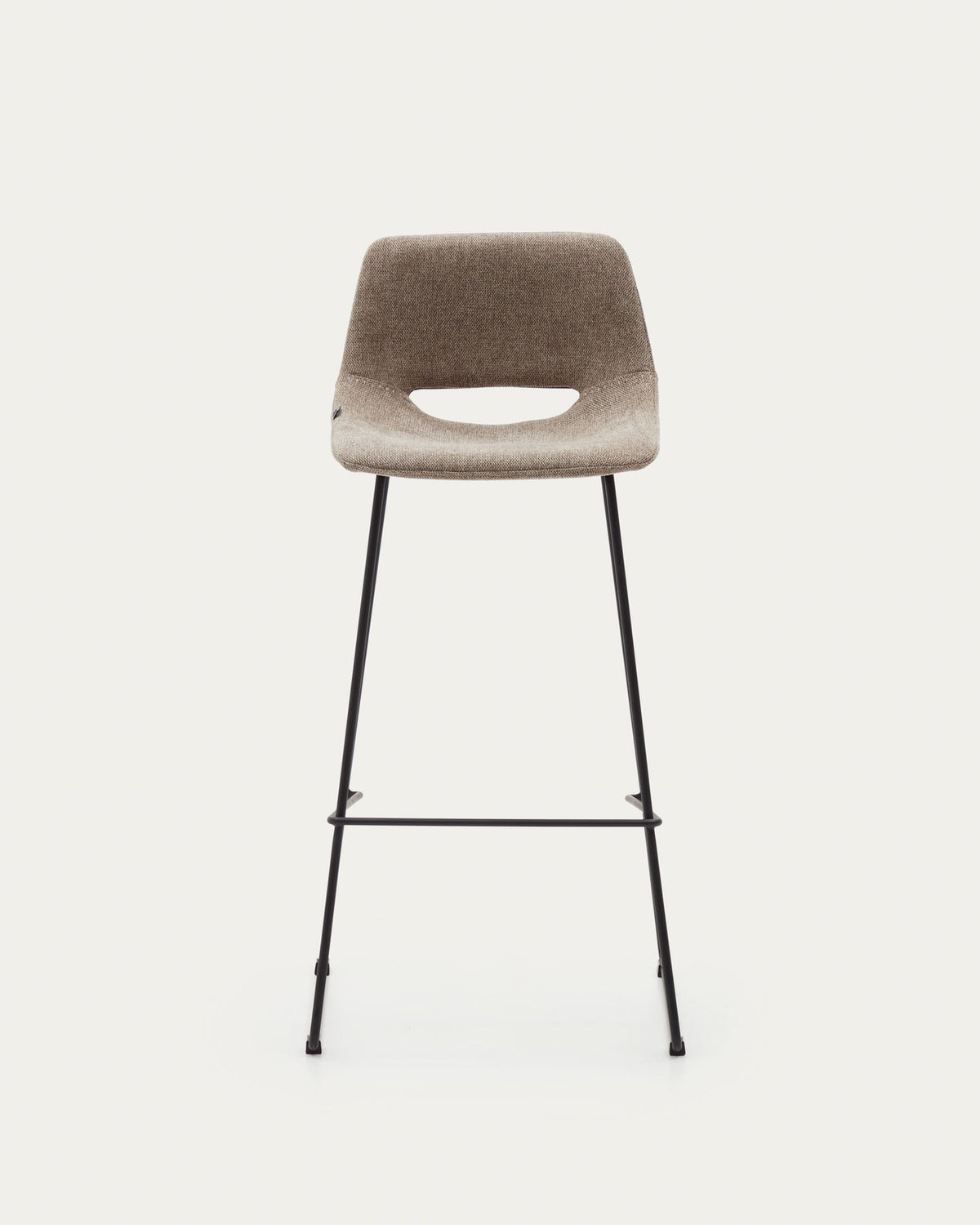 Zahara Hocker braun und Stahl mit schwarzem Finish Höhe 76 cm FSC 100% in Braun präsentiert im Onlineshop von KAQTU Design AG. Barhocker ist von Kave Home