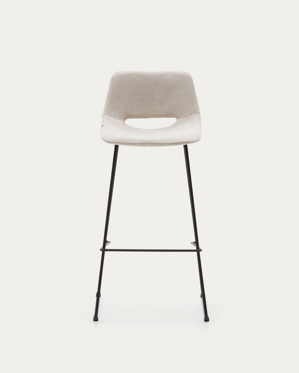Zahara Hocker beige und Stahl mit schwarzem Finish Höhe 76 cm FSC 100% in Beige präsentiert im Onlineshop von KAQTU Design AG. Barhocker ist von Kave Home