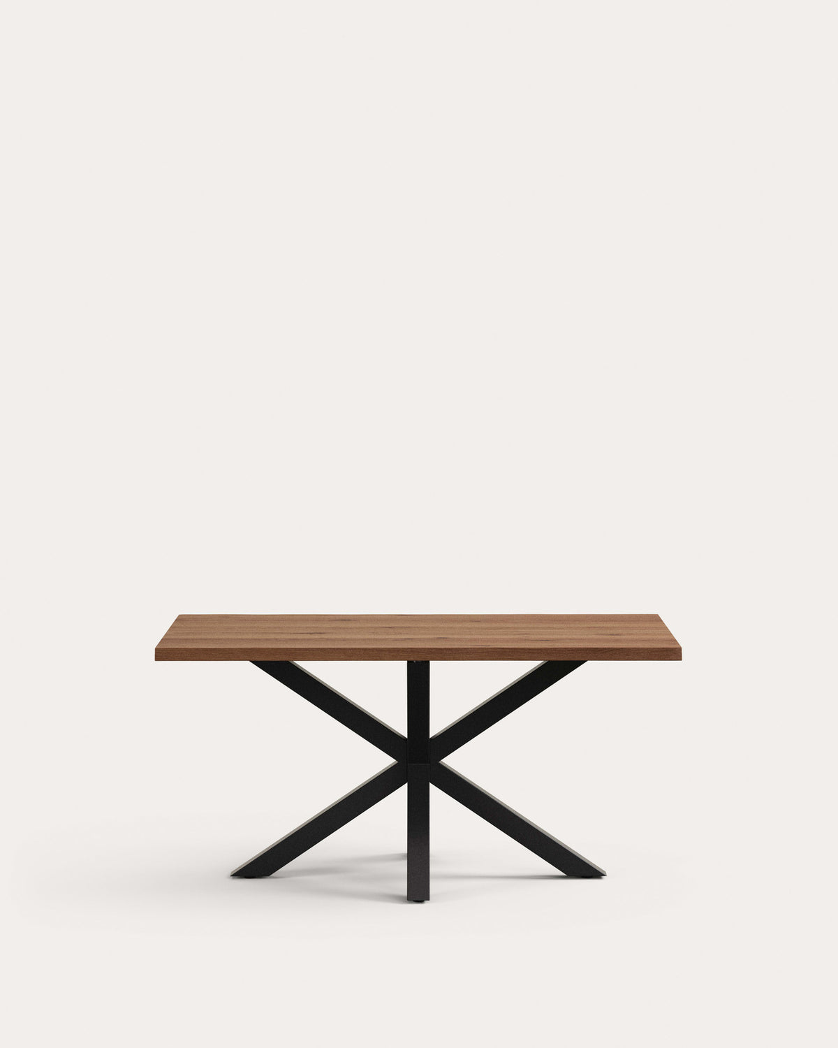Tisch Argo aus antikem Eichenfurnier und Beinen aus Stahl in Holzoptik, 160 x 90 cm in präsentiert im Onlineshop von KAQTU Design AG. Esstisch ist von Kave Home