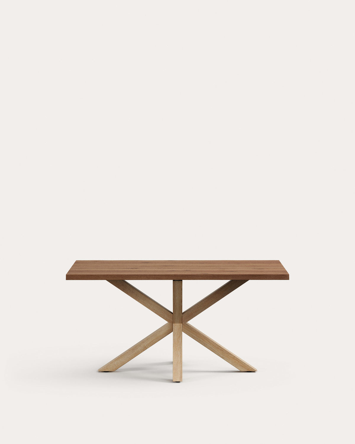 Tisch Argo aus antikem Eichenfurnier und Beinen aus Stahl in Holzoptik, 160 x 90 cm in präsentiert im Onlineshop von KAQTU Design AG. Esstisch ist von Kave Home