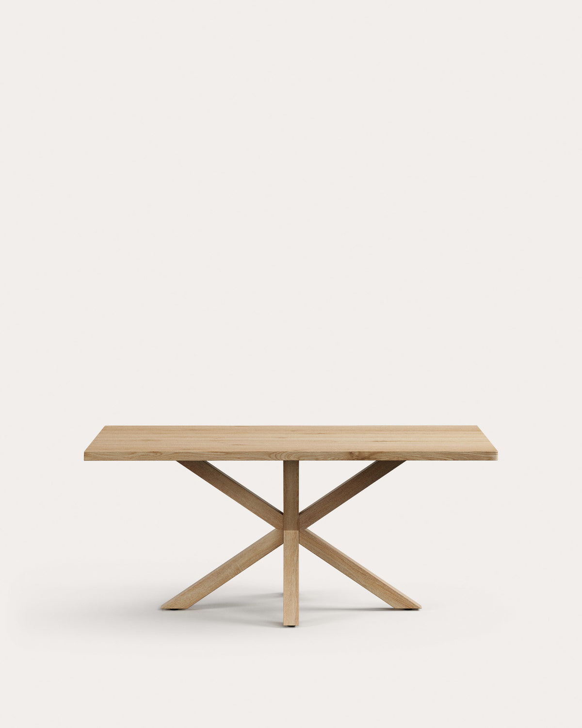 Tisch Argo aus gebleichtem Eichenfurnier und Beinen aus Stahl in Holzoptik, 180 x 100 cm in präsentiert im Onlineshop von KAQTU Design AG. Esstisch ist von Kave Home