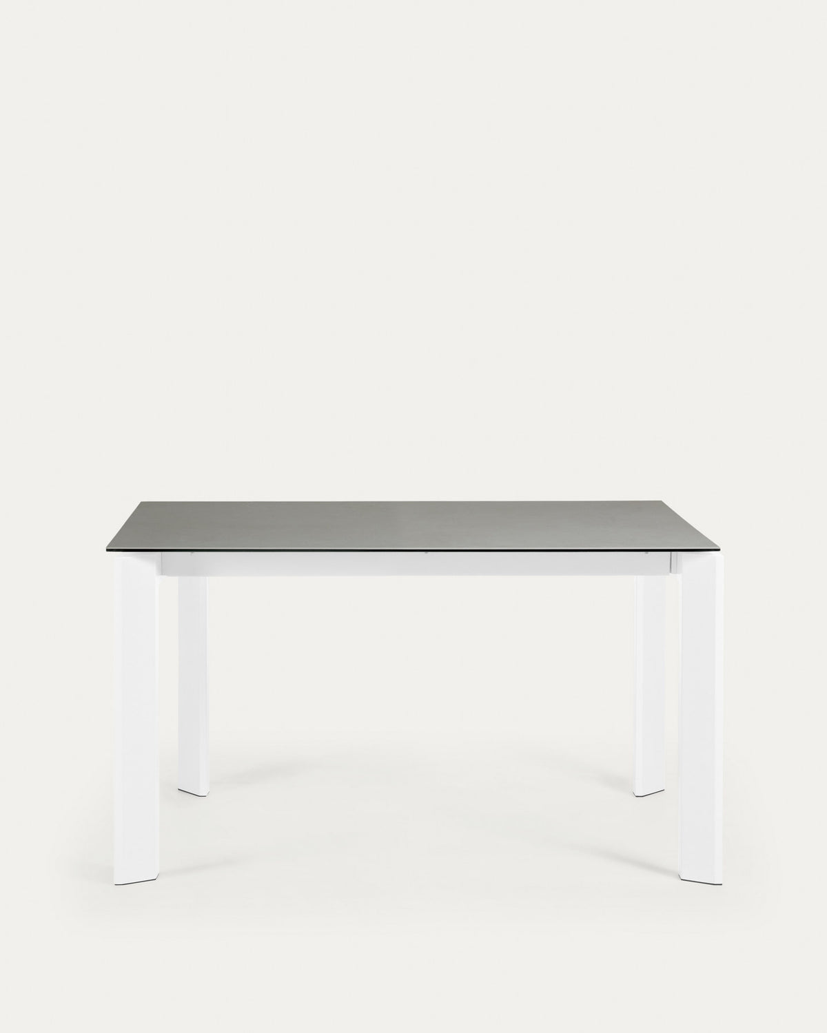 Axis Ausziehtisch Feinsteinzeug mit Hydra Plomo Finish Stahlbeine in Weiss 140 (200) cm in Grau, Weiss präsentiert im Onlineshop von KAQTU Design AG. Esstisch ist von Kave Home