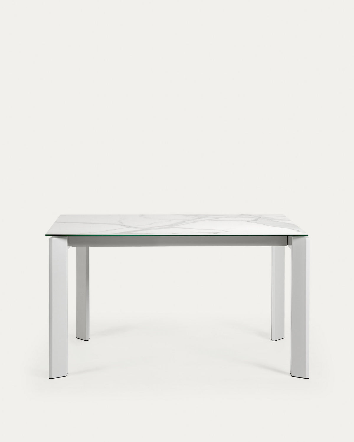 Axis Ausziehtisch Feinsteinzeug mit Kalos Blanco Finish Beine in Grau 140 (200) cm in Weiss, Grau präsentiert im Onlineshop von KAQTU Design AG. Esstisch ist von Kave Home