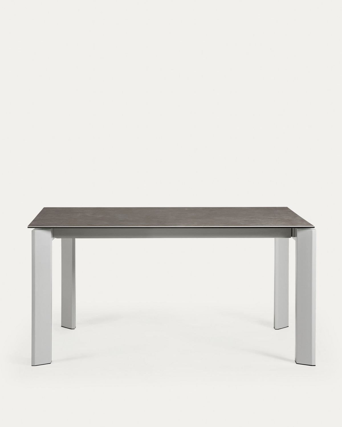 Axis Ausziehtisch Feinsteinzeug mit Vulcano Ceniza Finish Stahlbeine grau 160 (220) cm in Braun, Grau präsentiert im Onlineshop von KAQTU Design AG. Esstisch ist von Kave Home