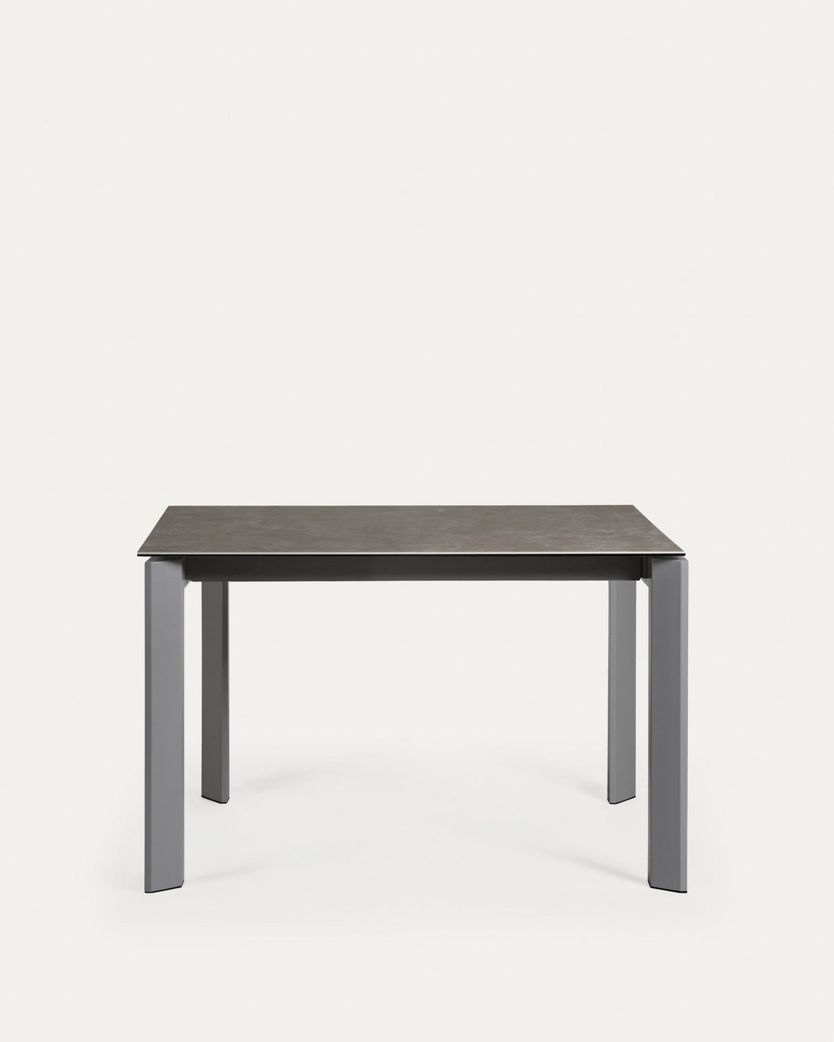 Axis Ausziehtisch Feinsteinzeug Vulcano Ceniza Finish Stahlbeine Anthrazit 120(180)cm in Grau präsentiert im Onlineshop von KAQTU Design AG. Esstisch ist von Kave Home