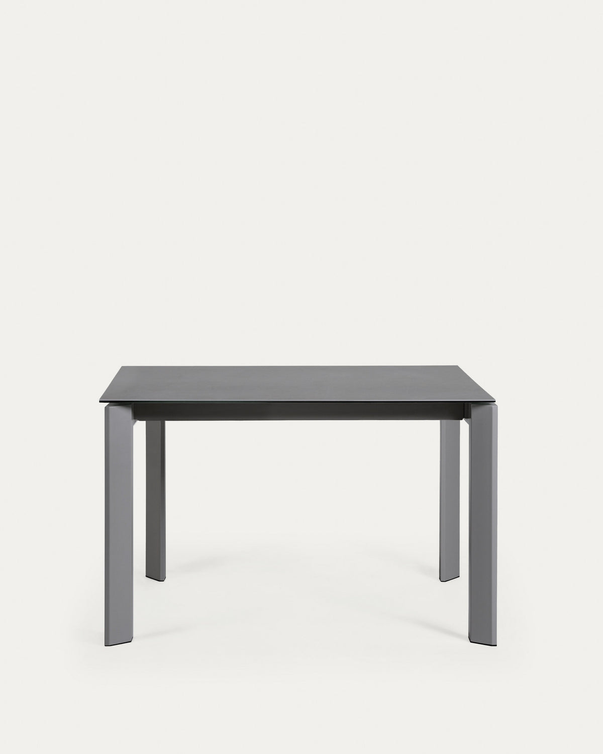 Axis Ausziehtisch Feinsteinzeug Vulcano Roca Finish Stahlbeine in Dunkelgrau 120 (180) cm in Grau präsentiert im Onlineshop von KAQTU Design AG. Esstisch ist von Kave Home