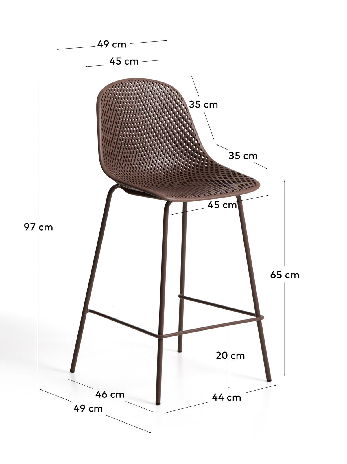 Outdoor-Hocker Quinby in Braun, 65 cm in Braun präsentiert im Onlineshop von KAQTU Design AG. Hocker Outdoor ist von Kave Home
