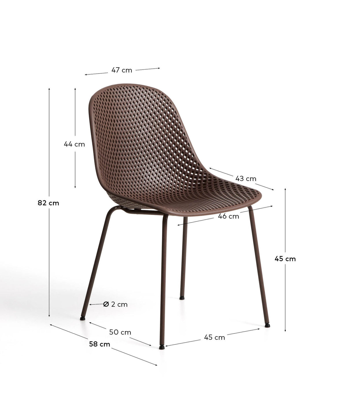 Outdoor-Stuhl Quinby in Braun in Braun präsentiert im Onlineshop von KAQTU Design AG. Gartenstuhl ist von Kave Home