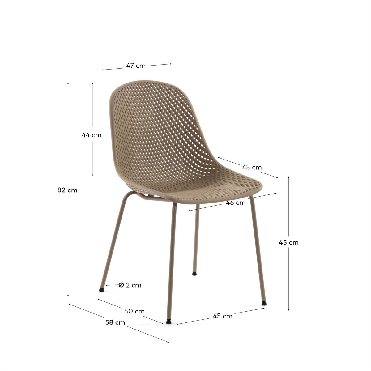 Outdoor Stuhl Quinby beige in Beige präsentiert im Onlineshop von KAQTU Design AG. Gartenstuhl ist von Kave Home