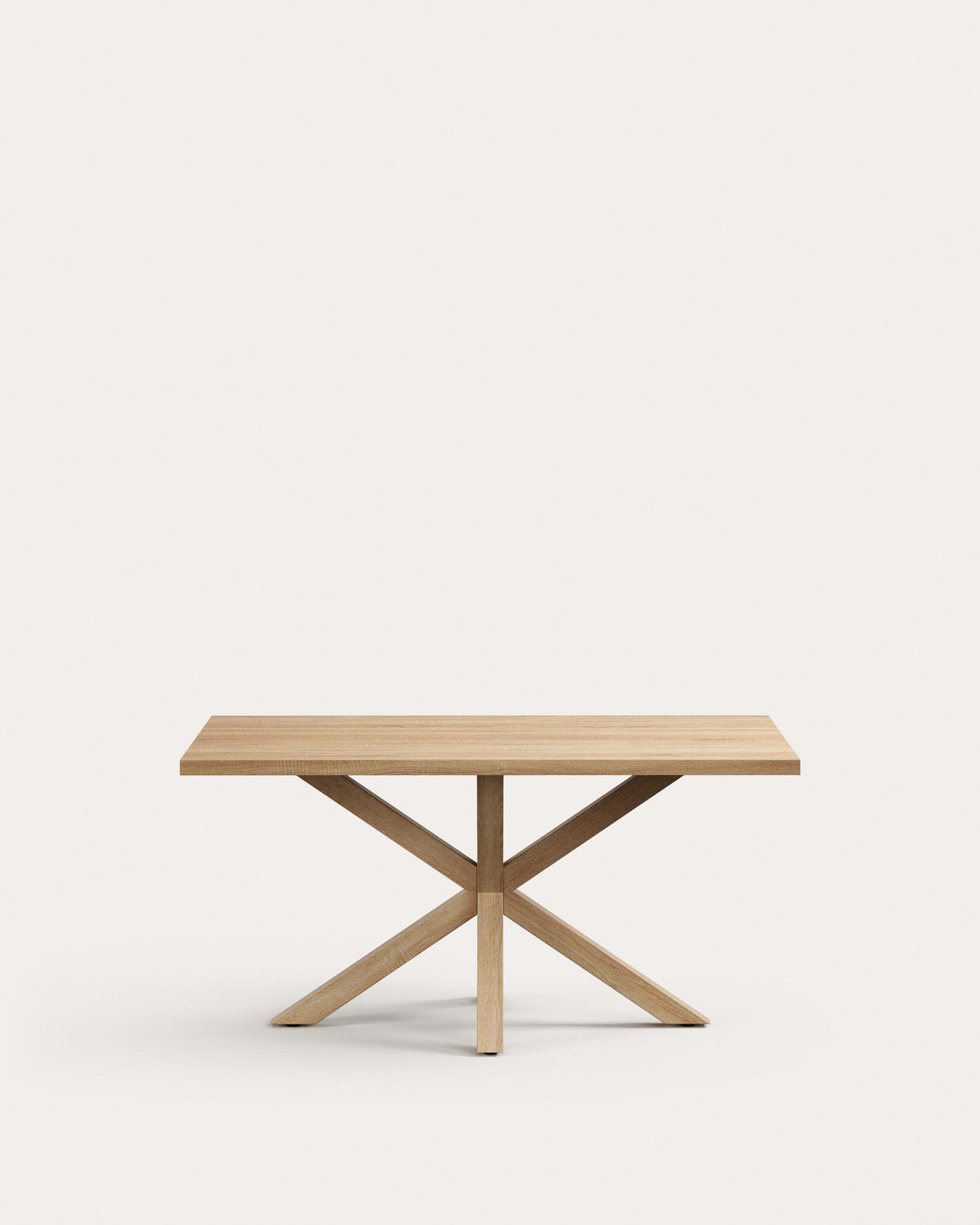Tisch Argo aus Melamin mit natürlicher Oberfläche und Beinen aus Stahl in Holzoptik, 160 x 100 cm in Natur präsentiert im Onlineshop von KAQTU Design AG. Esstisch ist von Kave Home