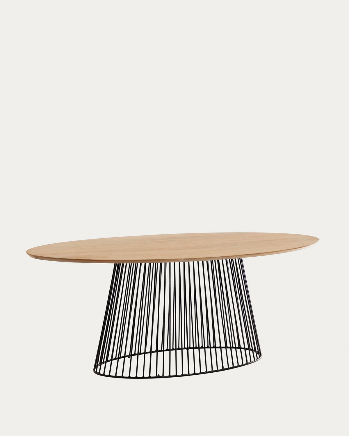 Leska Tisch 200 x 110 cm aus massivem Mangoholz und schwarzen Stahlbeinen in Natur, Schwarz präsentiert im Onlineshop von KAQTU Design AG. Esstisch ist von Kave Home