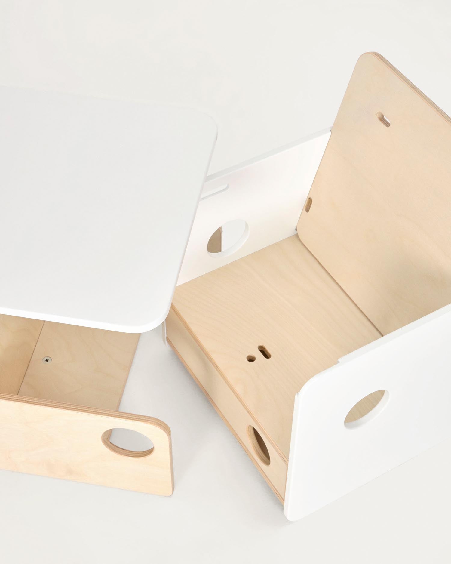 Der Nuun Hochstuhl von Kave Home aus hochwertigem Birkenfurnier bietet Flexibilität, Sicherheit und ein stilvolles Design für wachsende Kinder.