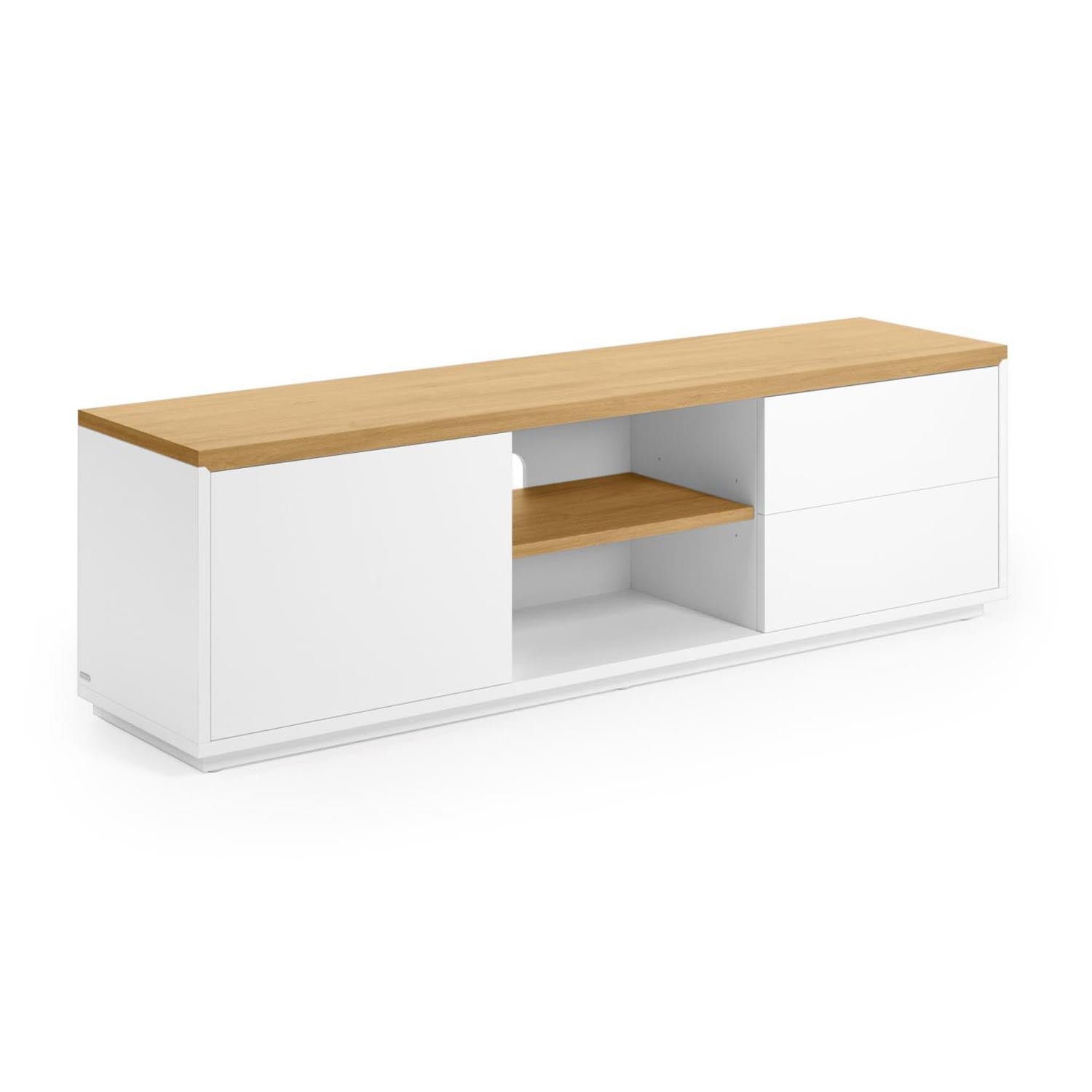 Eleganter Abilen TV-Schrank von Kave Home: Eichenfurnier, umweltfreundlich, viel Stauraum, modernes Design.