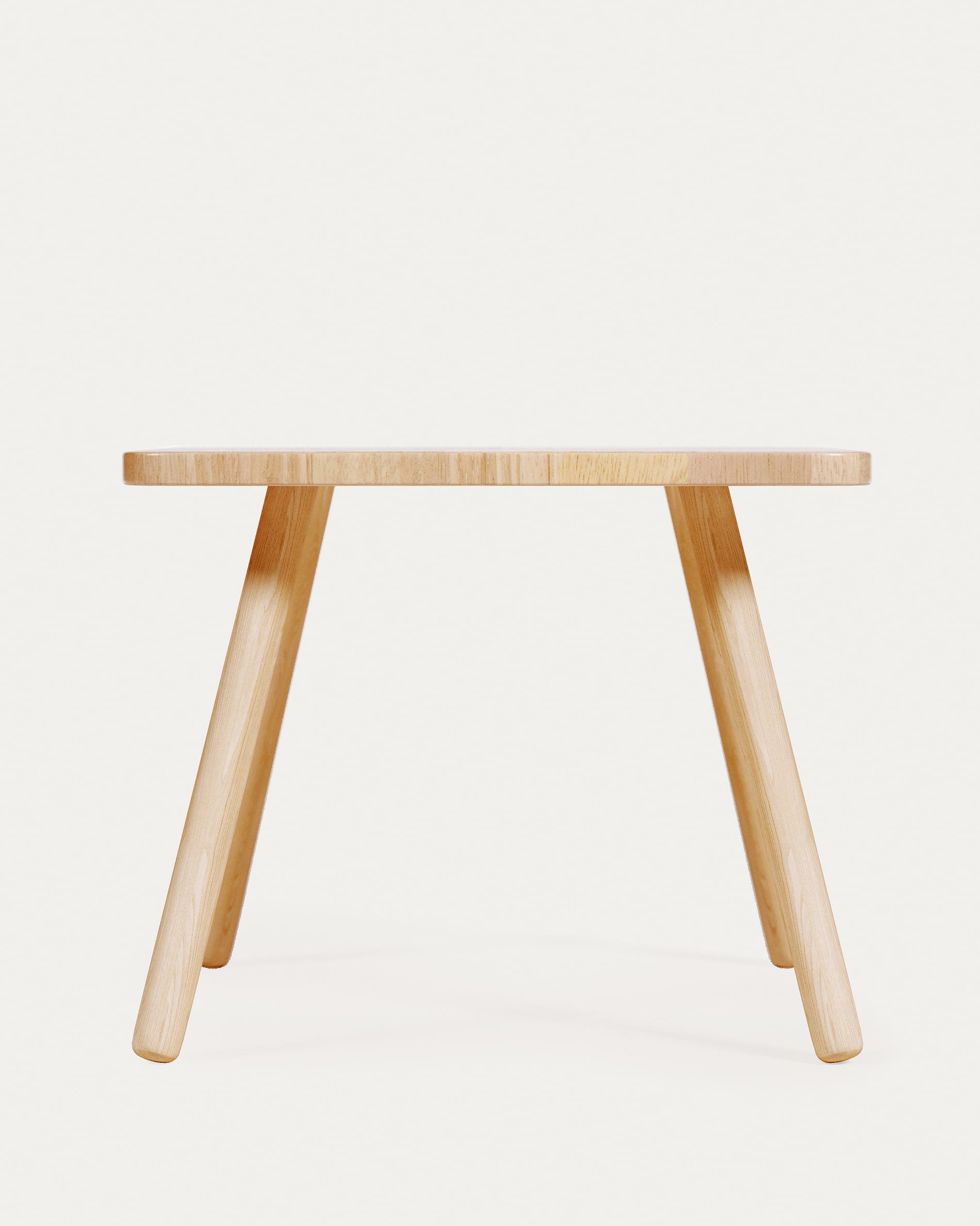 Quadratischer Kindertisch Dilcia 55x55 cm aus massivem Kautschukholz von Kave Home, ideal für Kinderzimmer, stabil und modern.