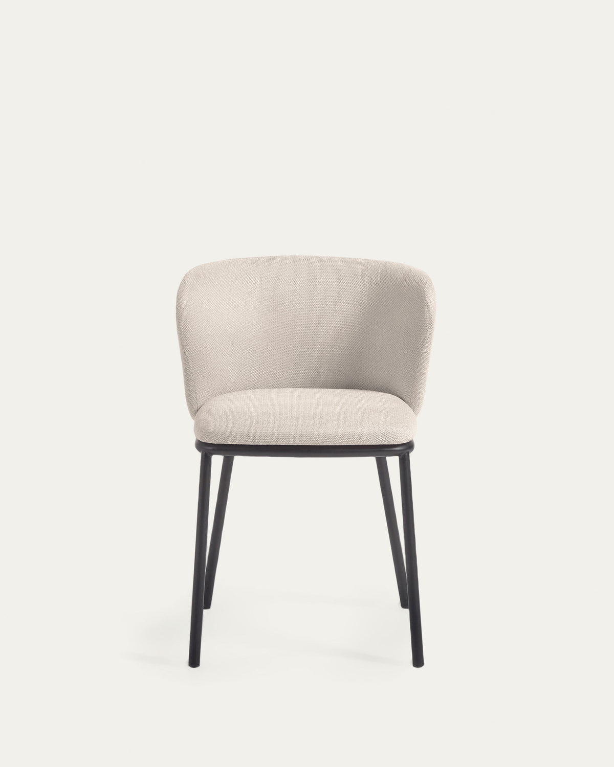 Ciselia Stuhl beiger Chenille und Stahlbeinen mit schwarzem Finish, FSC Mix Credit in Beige präsentiert im Onlineshop von KAQTU Design AG. Stuhl ist von Kave Home
