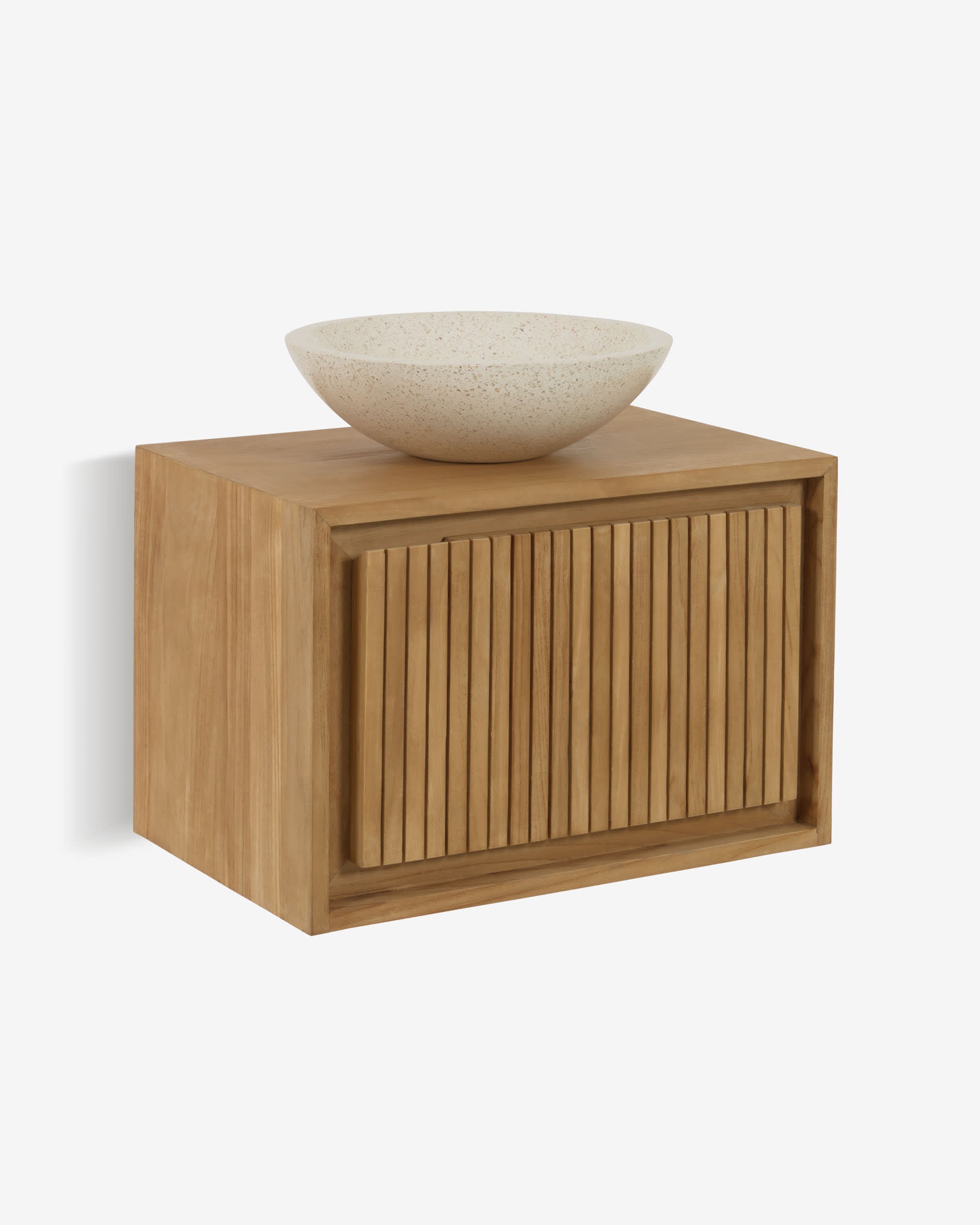 Das Badmöbel Taciana aus Teakholz (60x40 cm) von Kave Home bietet elegantes Design und natürliche Schönheit für Ihr Badezimmer.