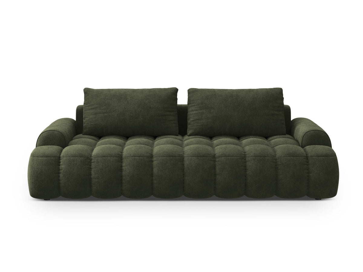 Linz Velour Sofa mit Schlaffunktion und Stauraumbox 4 Sitzer 100cm in Green-Vogue präsentiert im Onlineshop von KAQTU Design AG. Bettsofa ist von Cosmopolitan Design