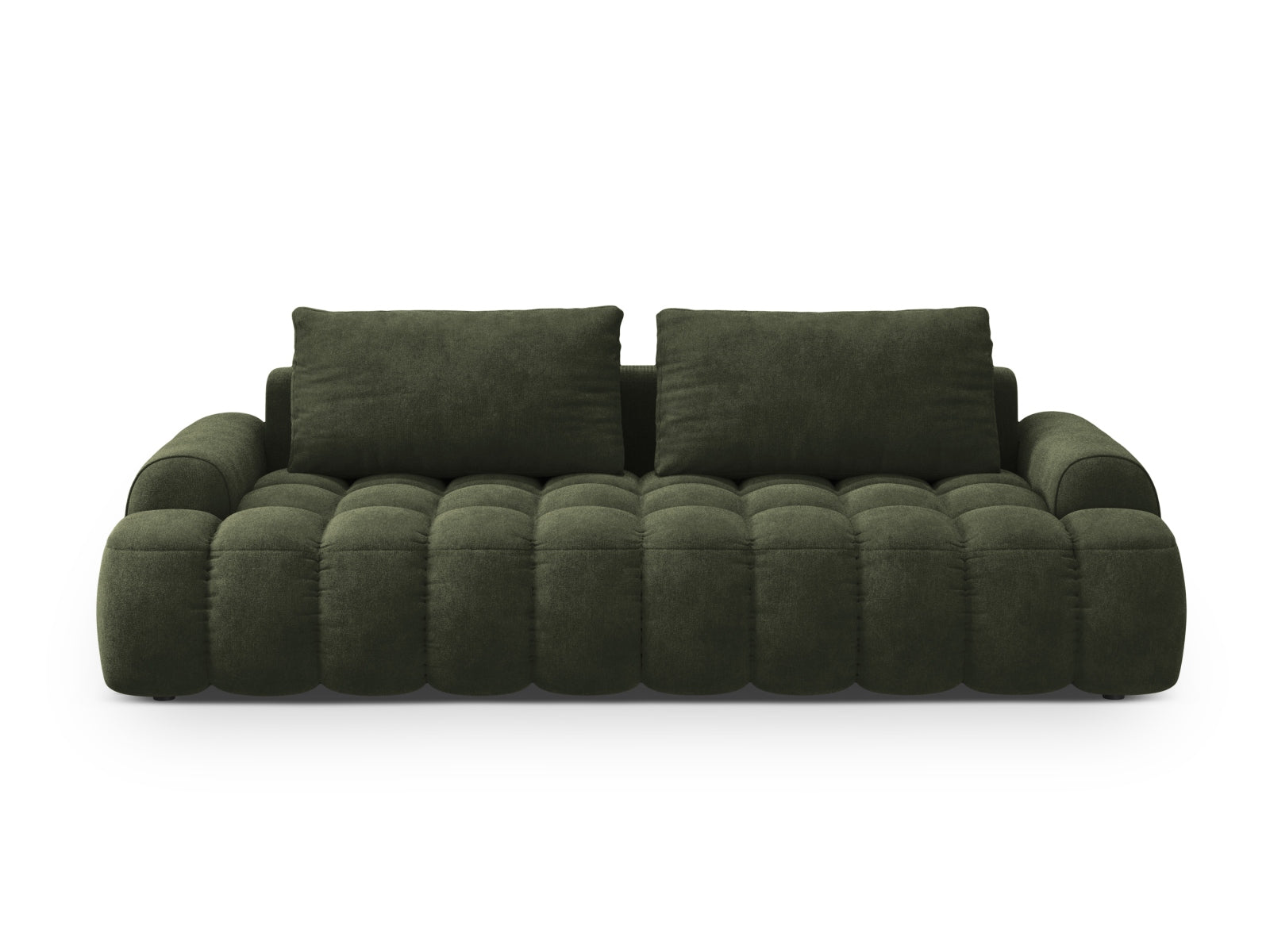 Linz Velour Sofa mit Schlaffunktion und Stauraumbox 4 Sitzer 100cm in Green präsentiert im Onlineshop von KAQTU Design AG. Bett ist von Cosmopolitan Design