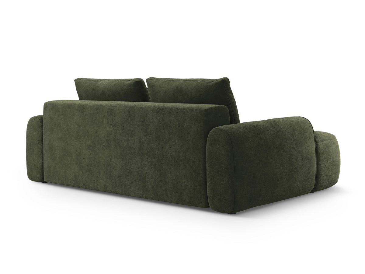 Linz Velour Sofa mit Schlaffunktion und Stauraumbox 4 Sitzer 100cm in Green-Vogue präsentiert im Onlineshop von KAQTU Design AG. Bettsofa ist von Cosmopolitan Design