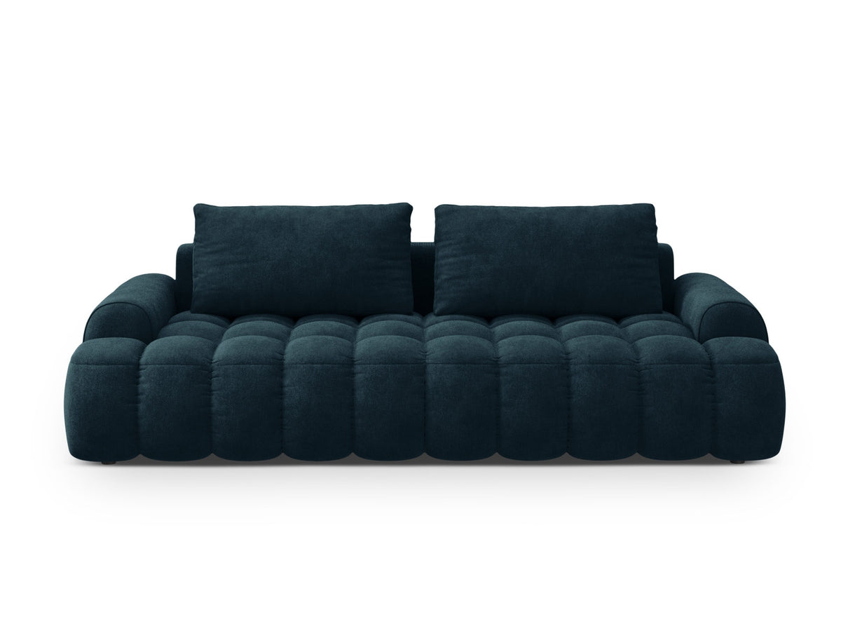Linz Velour Sofa mit Schlaffunktion und Stauraumbox 4 Sitzer 100cm in Deep Petrol-Vogue präsentiert im Onlineshop von KAQTU Design AG. Bettsofa ist von Cosmopolitan Design