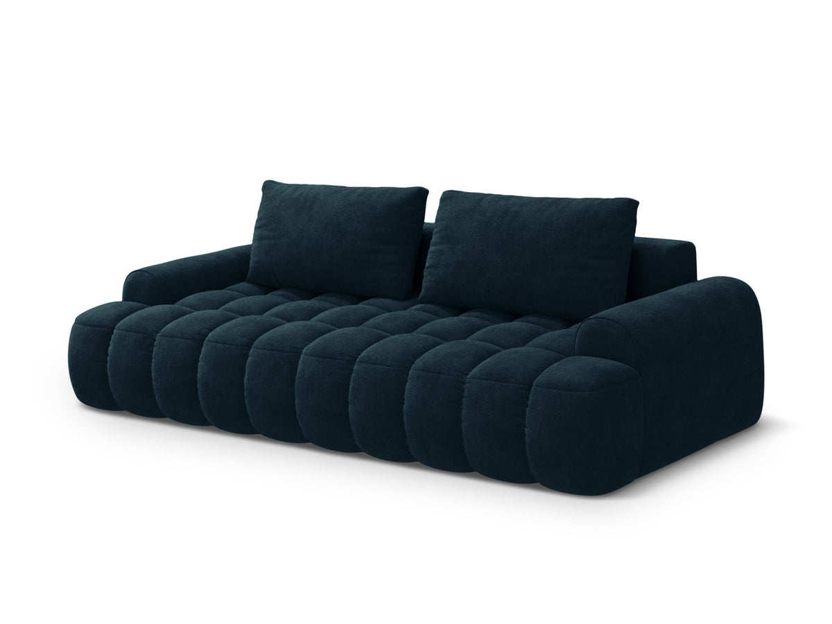 Linz Velour Sofa mit Schlaffunktion und Stauraumbox 4 Sitzer 100cm in Deep Petrol-Vogue präsentiert im Onlineshop von KAQTU Design AG. Bettsofa ist von Cosmopolitan Design