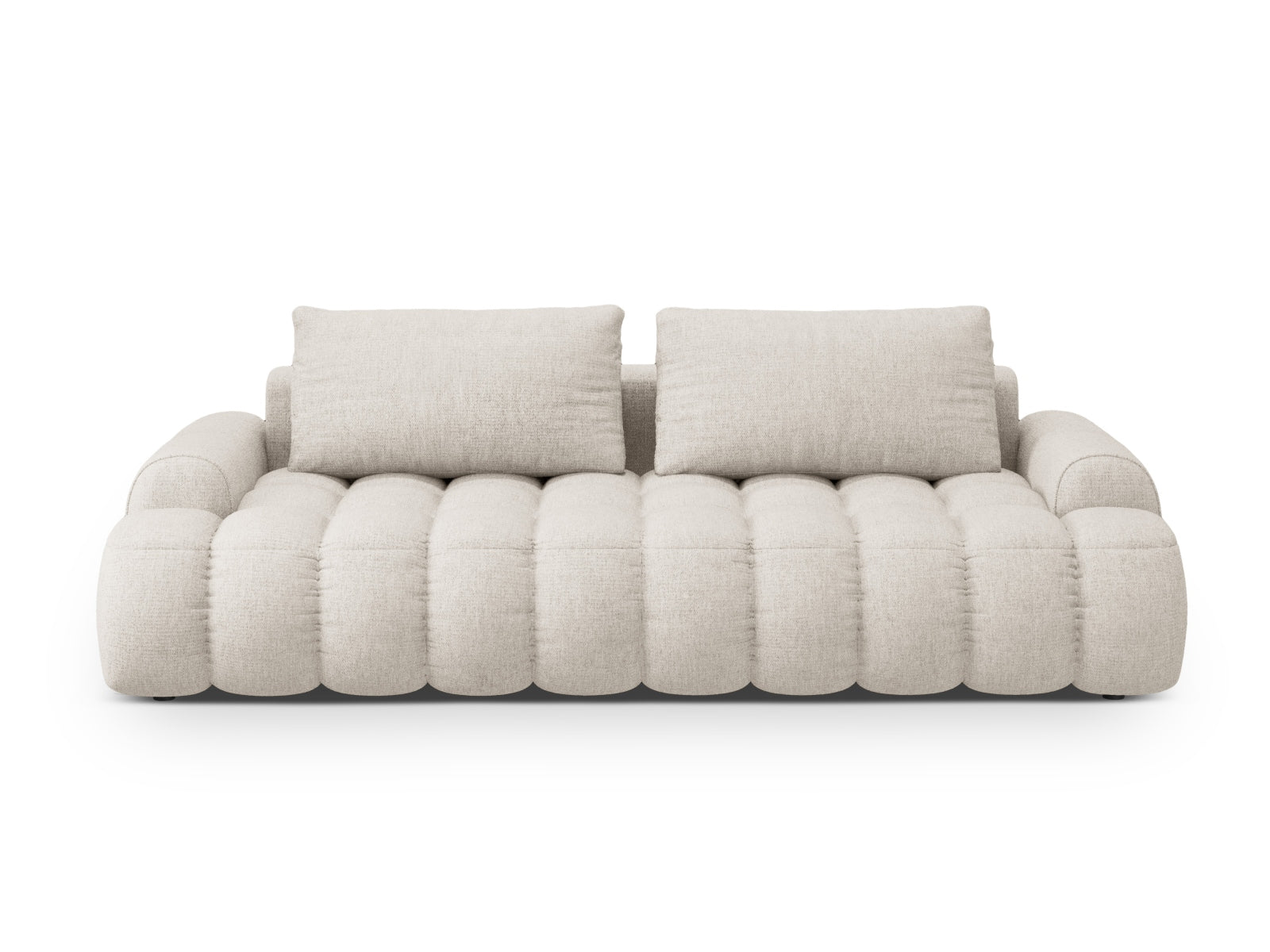 Linz Sofa mit Schlaffunktion und Stauraumbox 4 Sitzer 100cm in Beige präsentiert im Onlineshop von KAQTU Design AG. Bett ist von Cosmopolitan Design