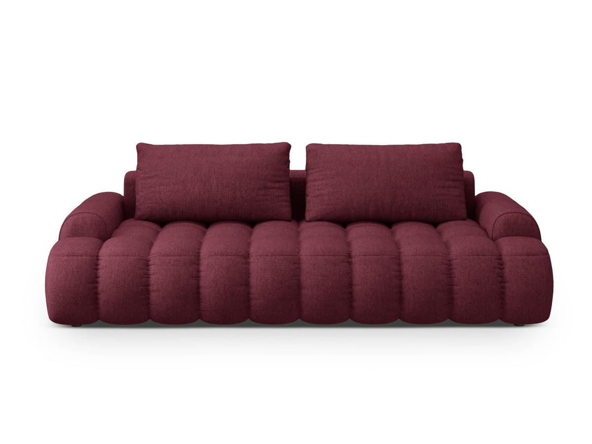 Linz Sofa mit Schlaffunktion und Stauraumbox 4 Sitzer 100cm in Burgundy-Sorella präsentiert im Onlineshop von KAQTU Design AG. Bettsofa ist von Cosmopolitan Design