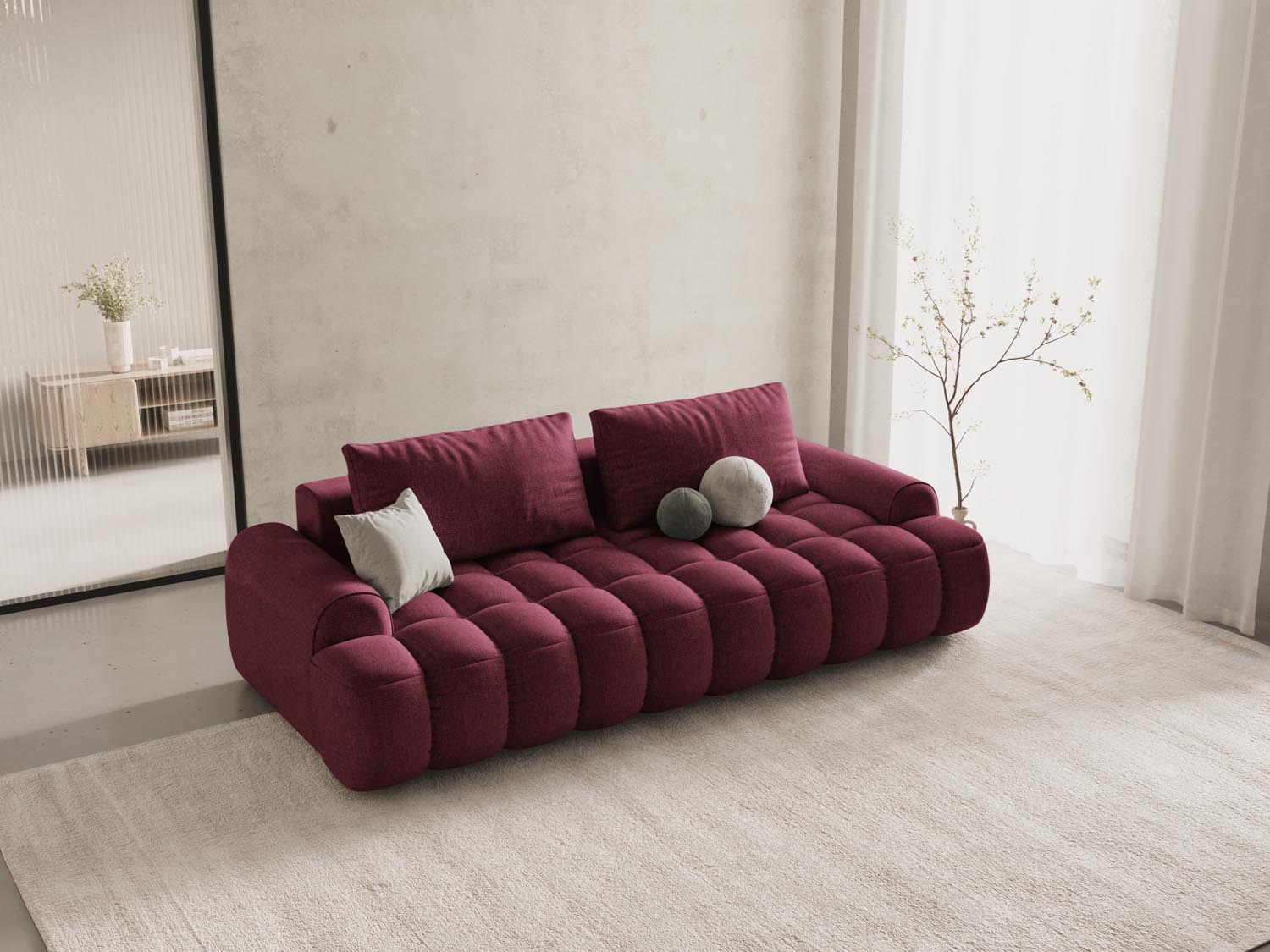 Entdecken Sie das Linz Sofa mit Schlaffunktion und Stauraumbox – ein stilvolles 4-Sitzer Sofa von Cosmopolitan Design, ideal für Ihr Zuhause.