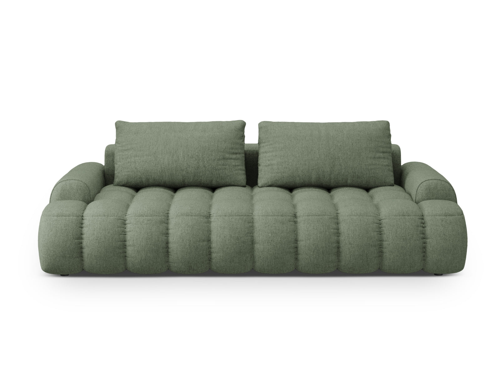 Linz Sofa mit Schlaffunktion und Stauraumbox 4 Sitzer 100cm in Dark Olive Green präsentiert im Onlineshop von KAQTU Design AG. Bett ist von Cosmopolitan Design