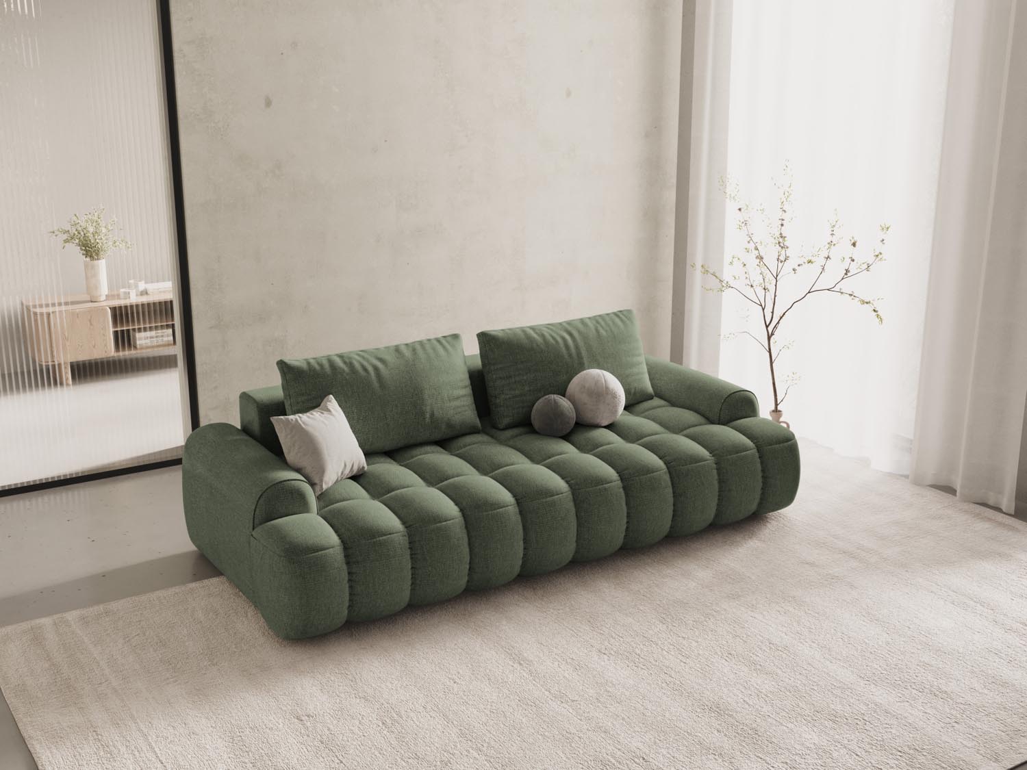 Entdecken Sie das Linz Sofa mit Schlaffunktion und Stauraumbox – ein stilvolles 4-Sitzer Sofa von Cosmopolitan Design, ideal für Ihr Zuhause.