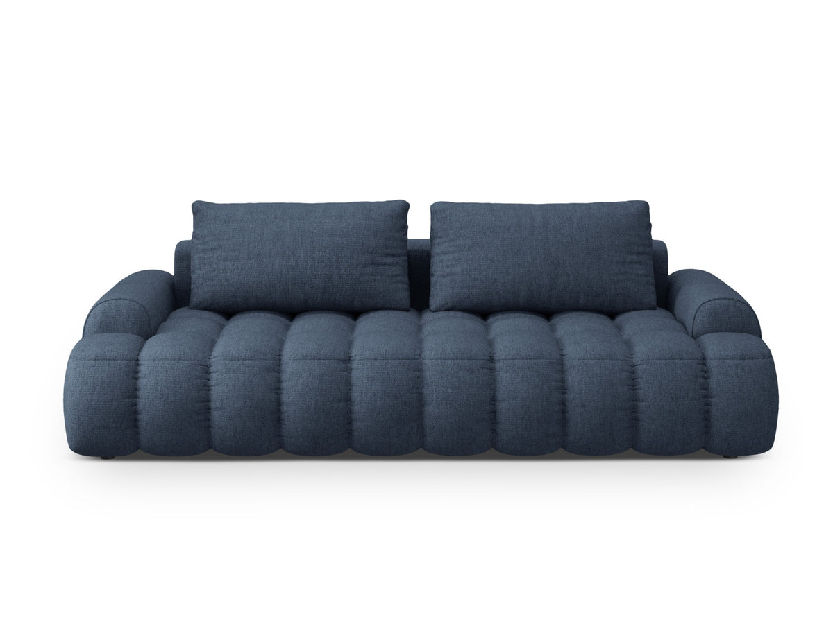 Linz Sofa mit Schlaffunktion und Stauraumbox 4 Sitzer 100cm in Dark Blue-Sorella präsentiert im Onlineshop von KAQTU Design AG. Bettsofa ist von Cosmopolitan Design