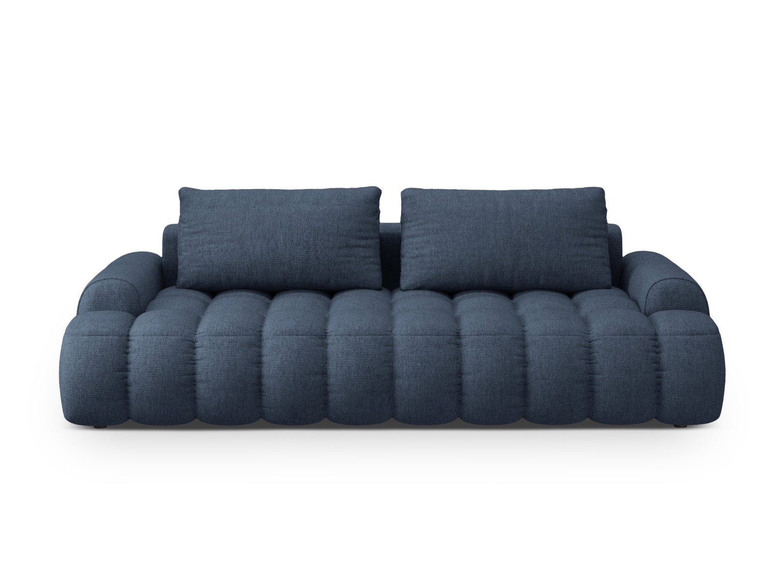 Linz Sofa mit Schlaffunktion und Stauraumbox 4 Sitzer 100cm in Dark Blue präsentiert im Onlineshop von KAQTU Design AG. Bett ist von Cosmopolitan Design