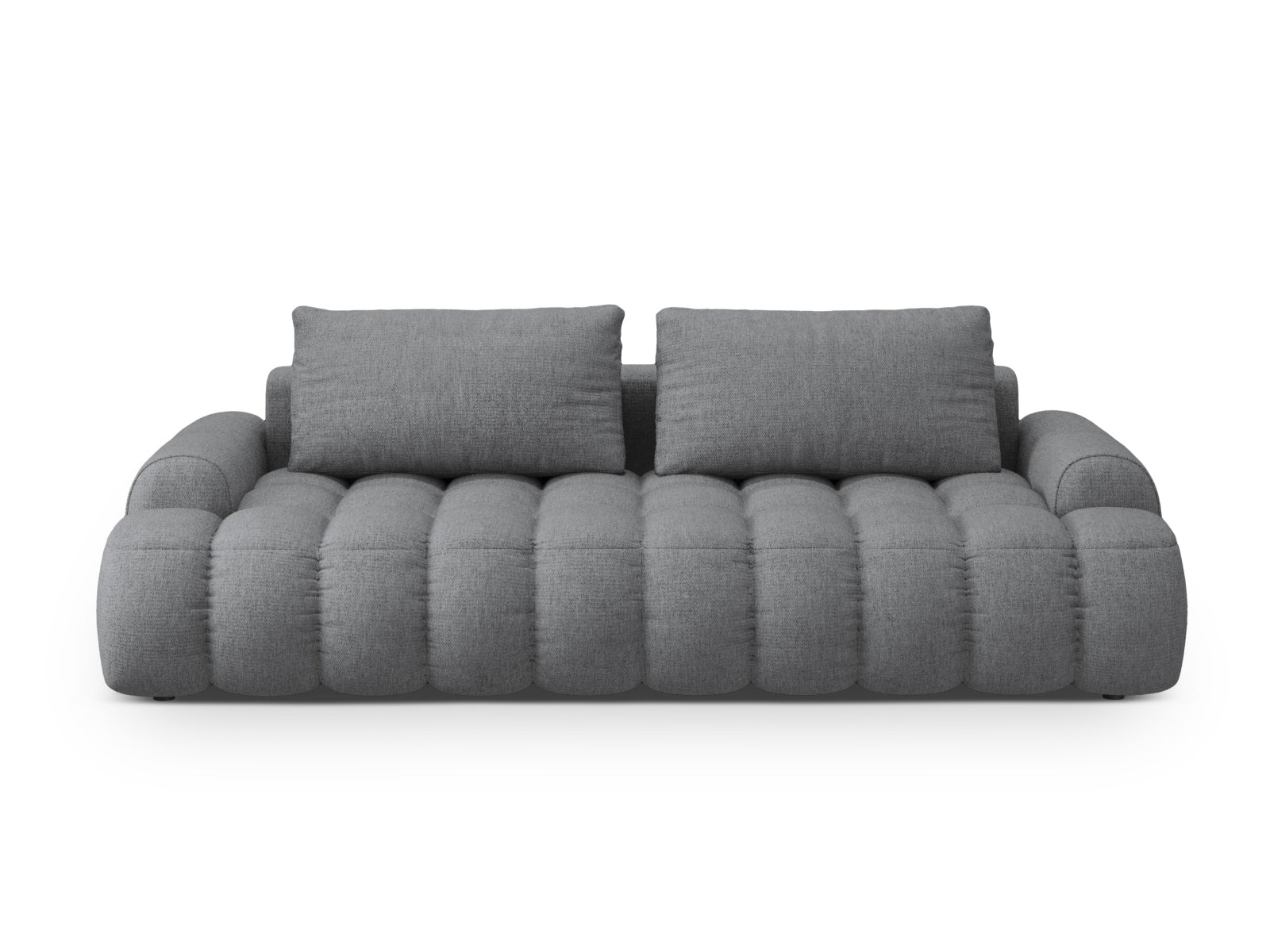 Linz Sofa mit Schlaffunktion und Stauraumbox 4 Sitzer 100cm in Grey präsentiert im Onlineshop von KAQTU Design AG. Bett ist von Cosmopolitan Design