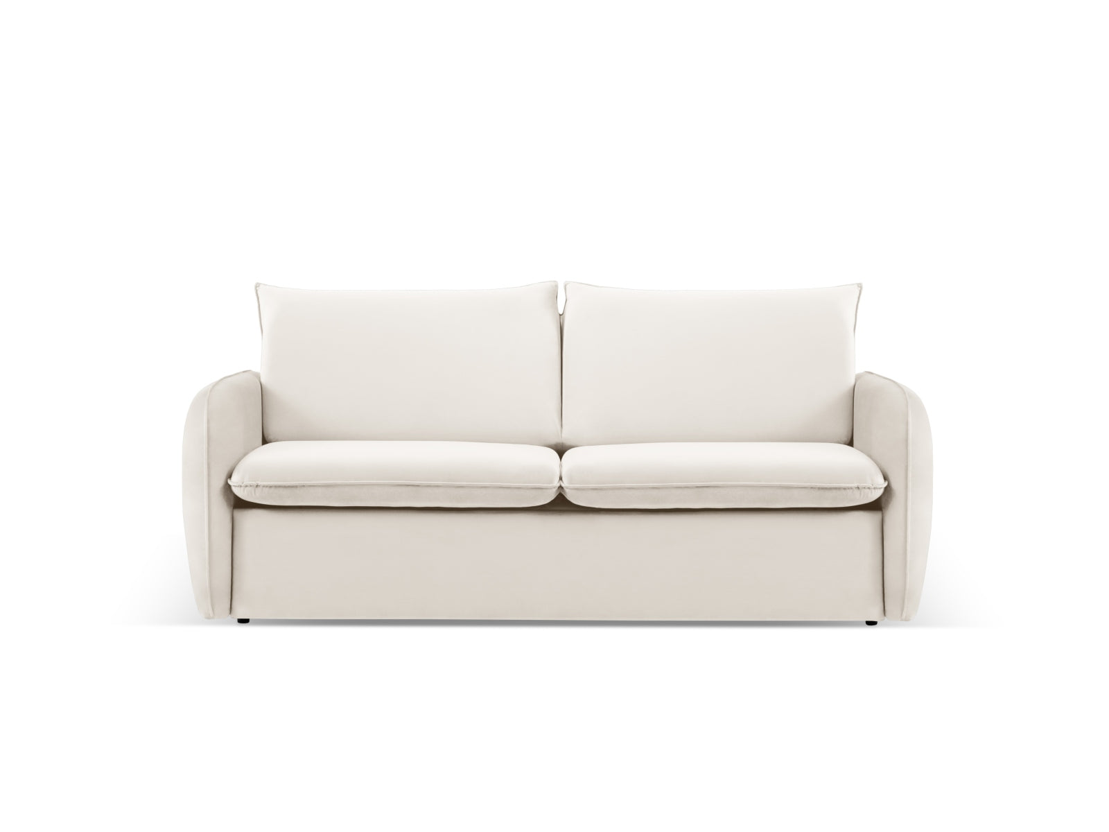 Vienna Velour Sofa mit Schlaffunktion 2 Sitzer 102cm in Light Beige/Schwarz präsentiert im Onlineshop von KAQTU Design AG. Bett ist von Cosmopolitan Design