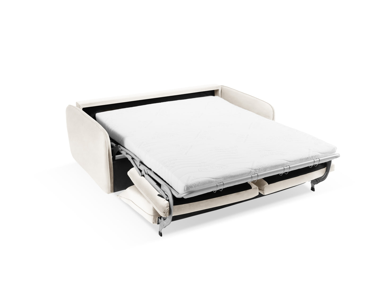 Entdecken Sie das elegante Vienna Velour Sofa mit Schlaffunktion von Cosmopolitan Design – perfekt für stilvolle Wohnräume und Gästeübernachtungen.