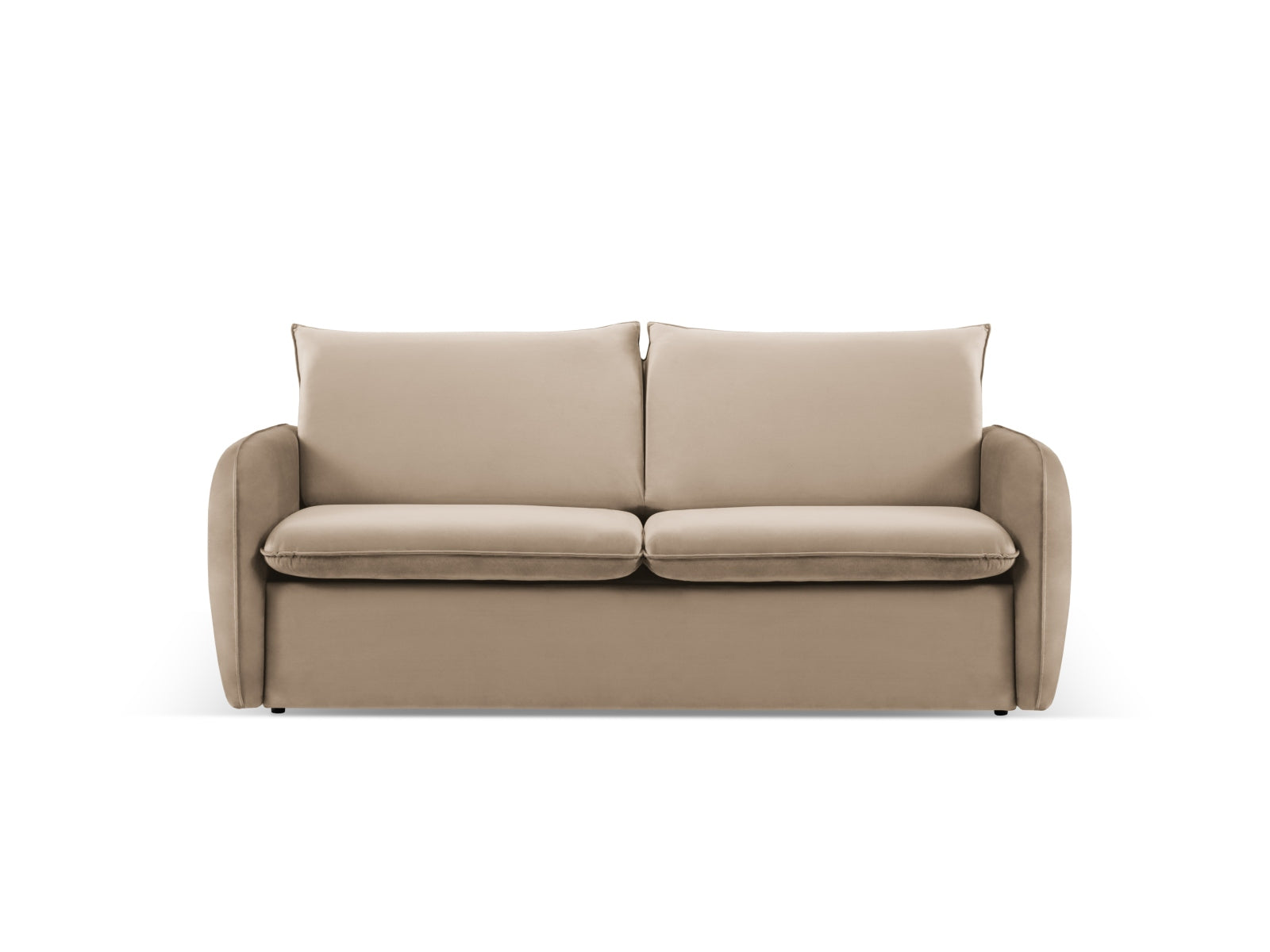 Vienna Velour Sofa mit Schlaffunktion 2 Sitzer 102cm in Beige/Schwarz präsentiert im Onlineshop von KAQTU Design AG. Bett ist von Cosmopolitan Design