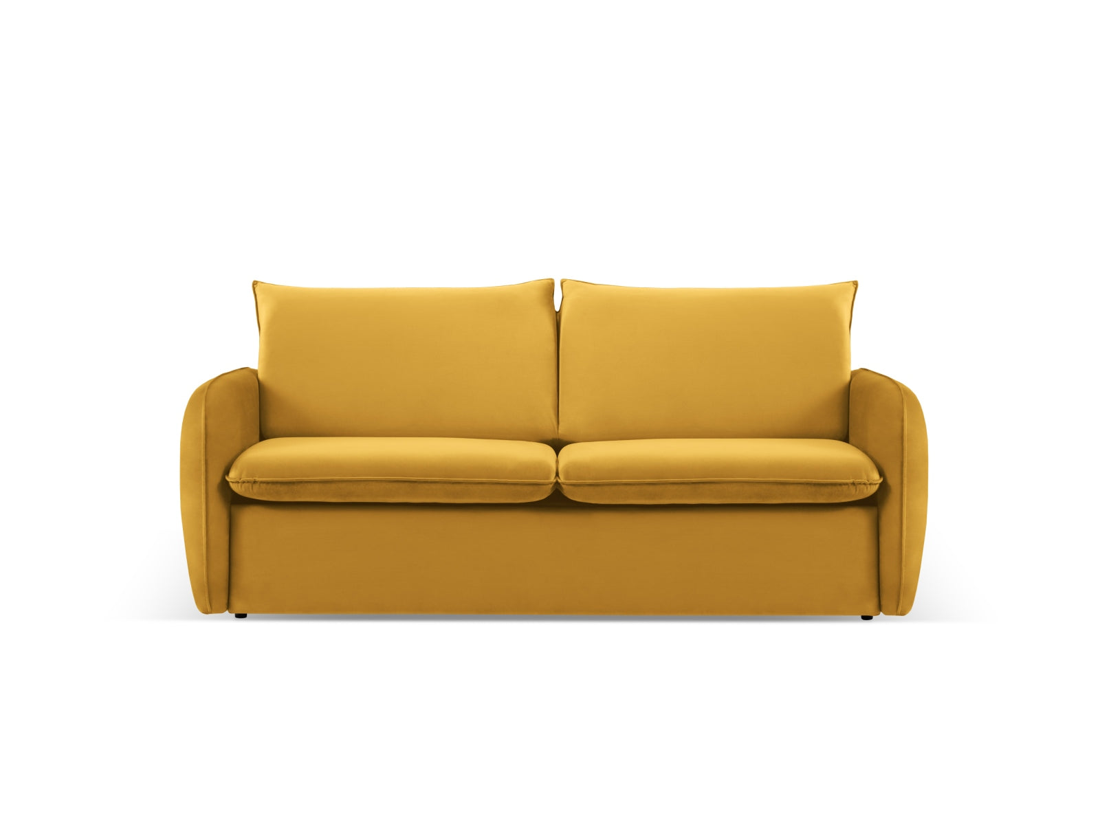 Vienna Velour Sofa mit Schlaffunktion 2 Sitzer 102cm in Yellow/Schwarz präsentiert im Onlineshop von KAQTU Design AG. Bett ist von Cosmopolitan Design