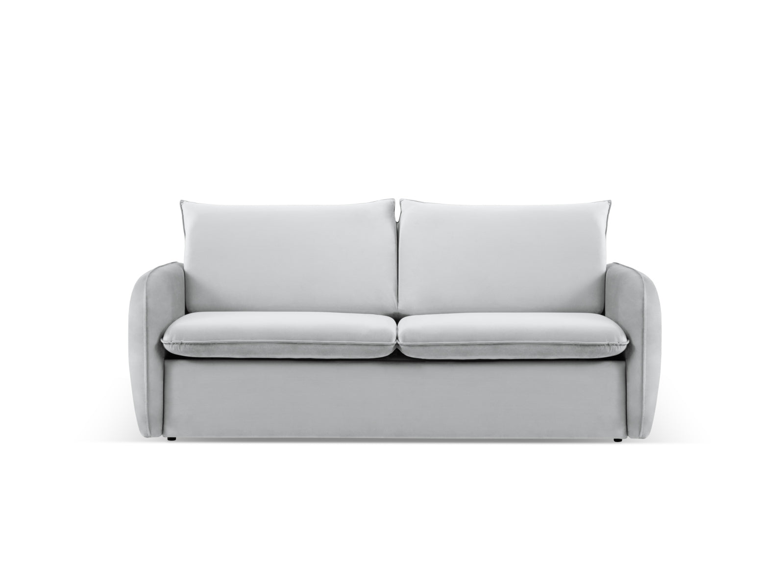 Vienna Velour Sofa mit Schlaffunktion 2 Sitzer 102cm in Silver/Schwarz präsentiert im Onlineshop von KAQTU Design AG. Bett ist von Cosmopolitan Design