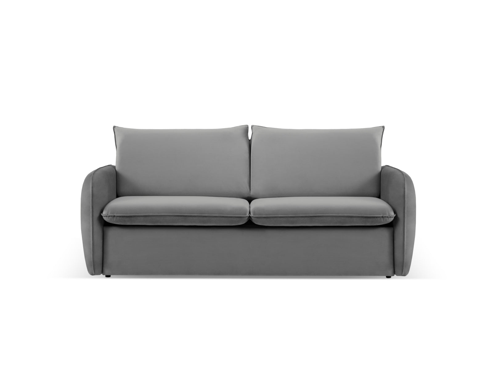Vienna Velour Sofa mit Schlaffunktion 2 Sitzer 102cm in Light Grey/Schwarz präsentiert im Onlineshop von KAQTU Design AG. Bett ist von Cosmopolitan Design