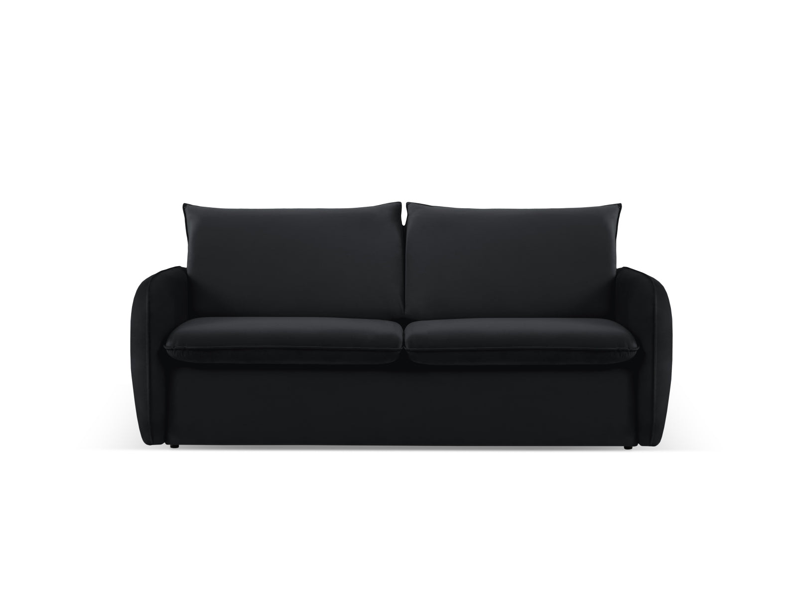 Vienna Velour Sofa mit Schlaffunktion 2 Sitzer 102cm in Black/Schwarz präsentiert im Onlineshop von KAQTU Design AG. Bett ist von Cosmopolitan Design