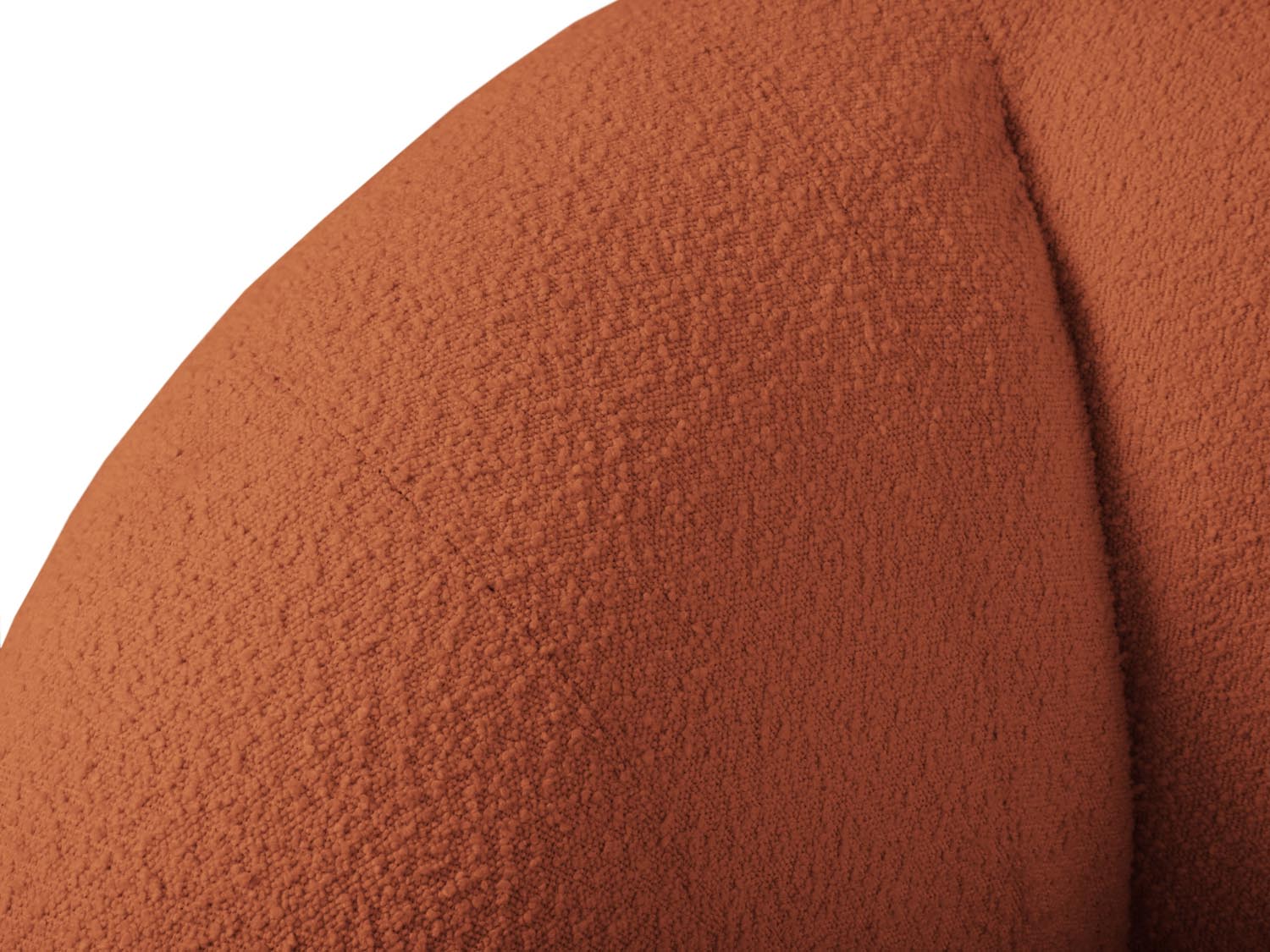 Stylisches 2-Sitzer Boucle Sofa "Essen" in sanftem Terracotta, perfekt für moderne Interiors, designt von Cosmopolitan Design.
