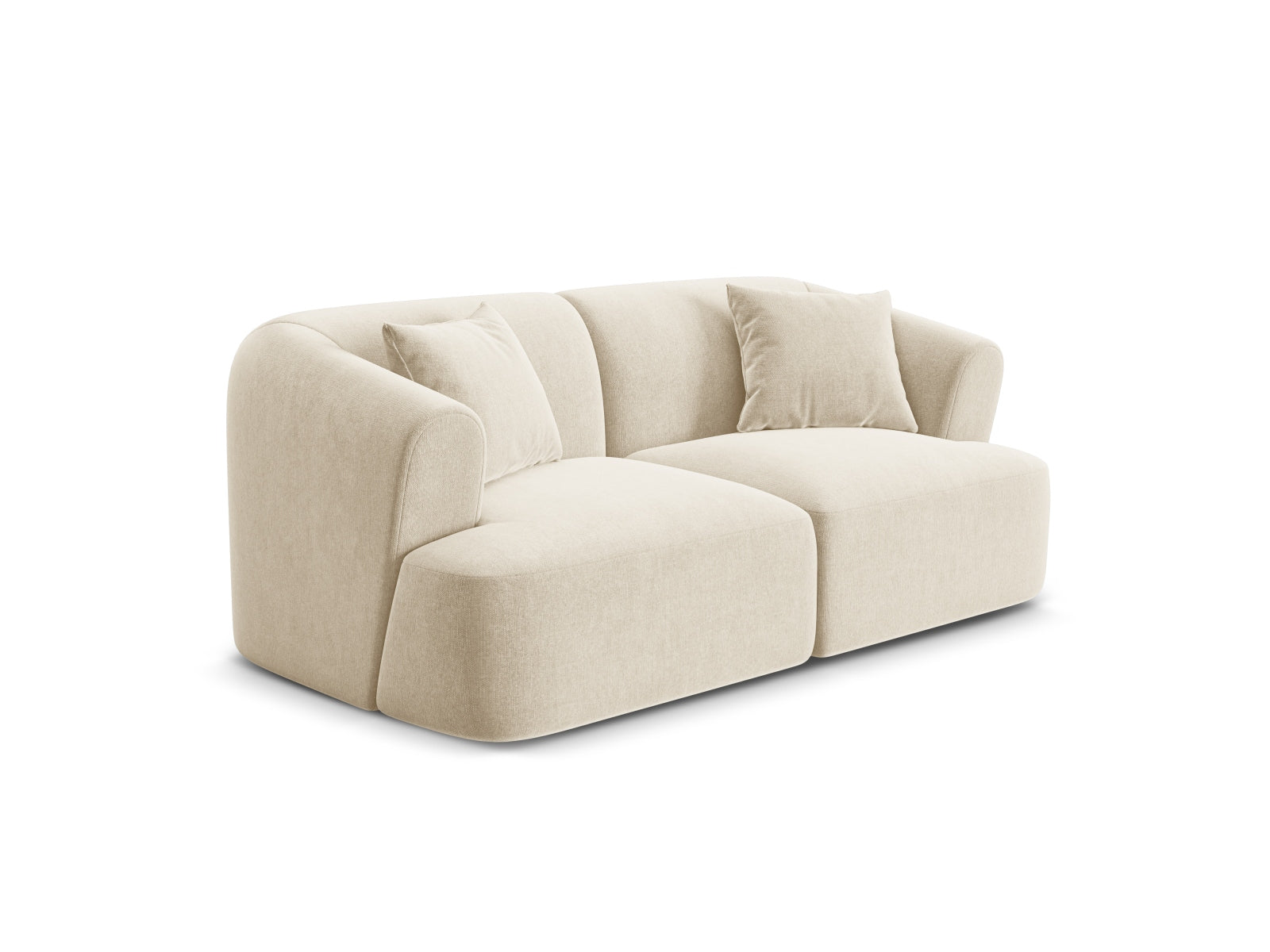 Elegantes 2-Sitzer Sofa Campi in sanftem Beige, ideal für moderne Wohnräume, erhältlich bei KAQTU Design AG.