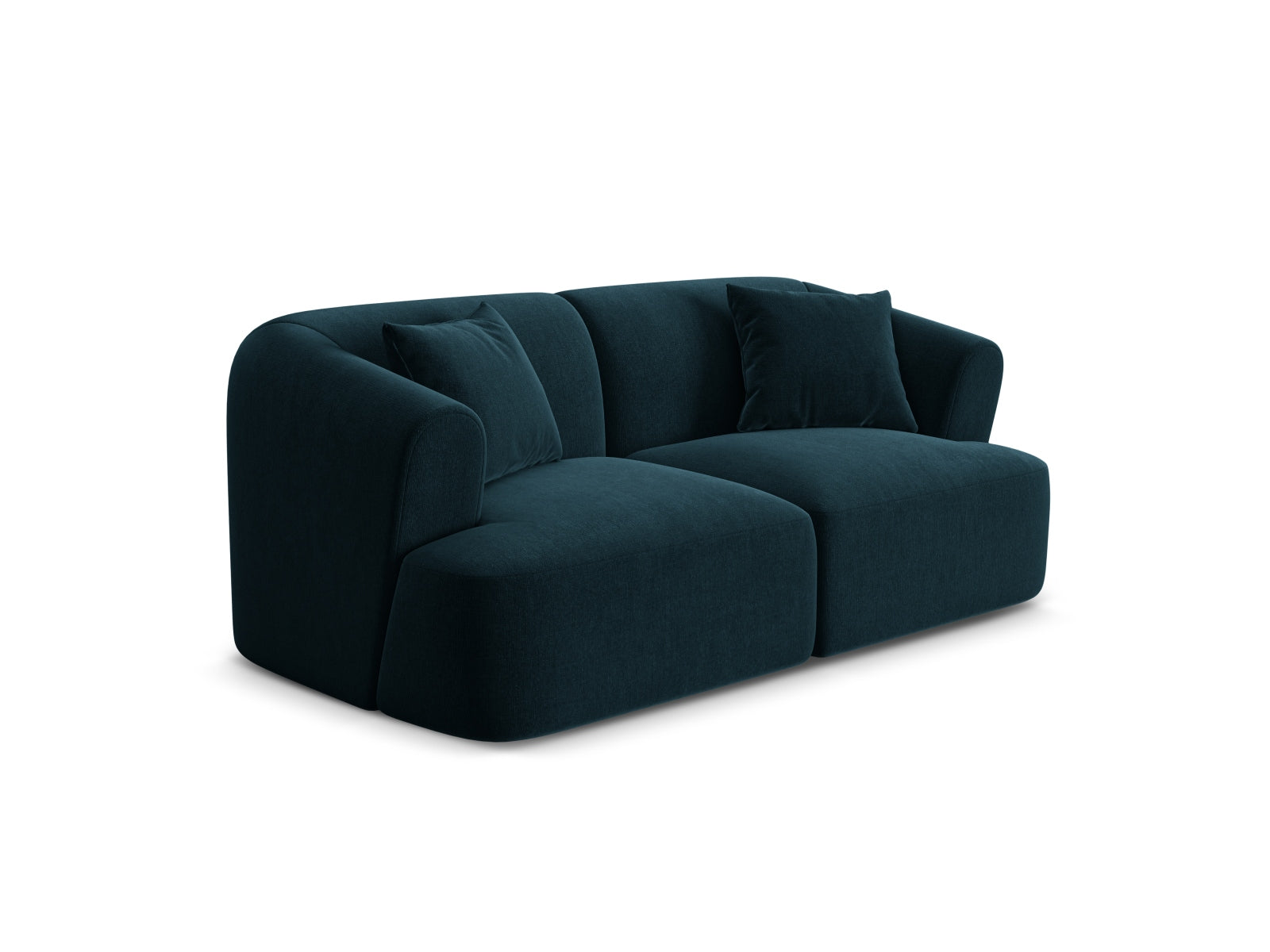 Elegantes 2-Sitzer Sofa Campi in tiefem Petrol, ideal für moderne Wohnräume, erhältlich bei KAQTU Design AG.