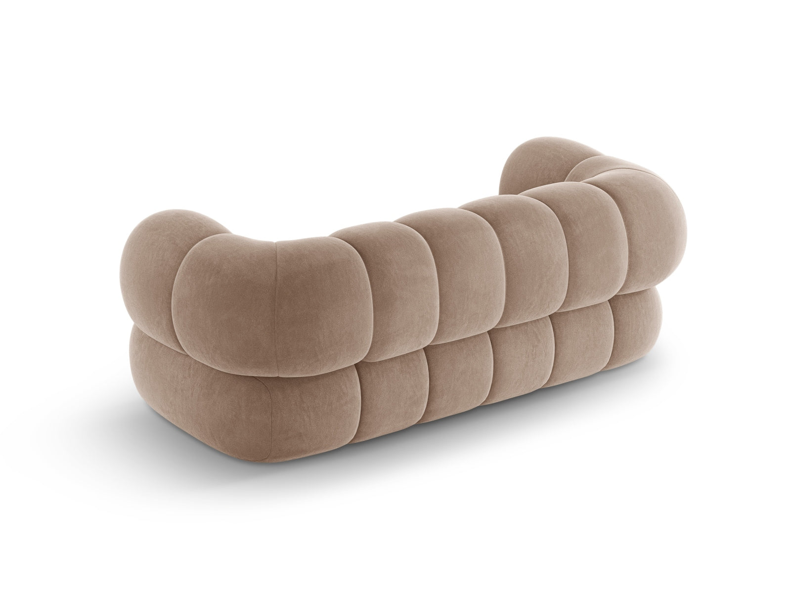 Elegantes 2-Sitzer Sofa Koge aus Velours in luxuriösem Dunkelbeige, ideal für stilvolle und einladende Wohnräume.