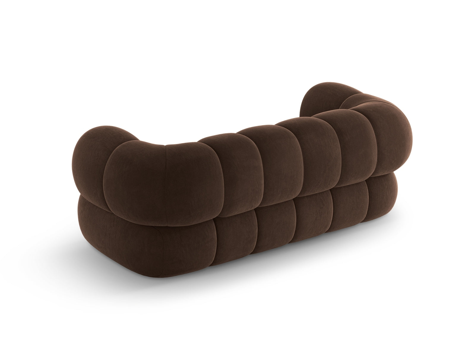 Elegantes 2-Sitzer Sofa Koge aus weichem Velours in luxuriösem Chocolate-Vogue, ideal für stilvolle Wohnräume.